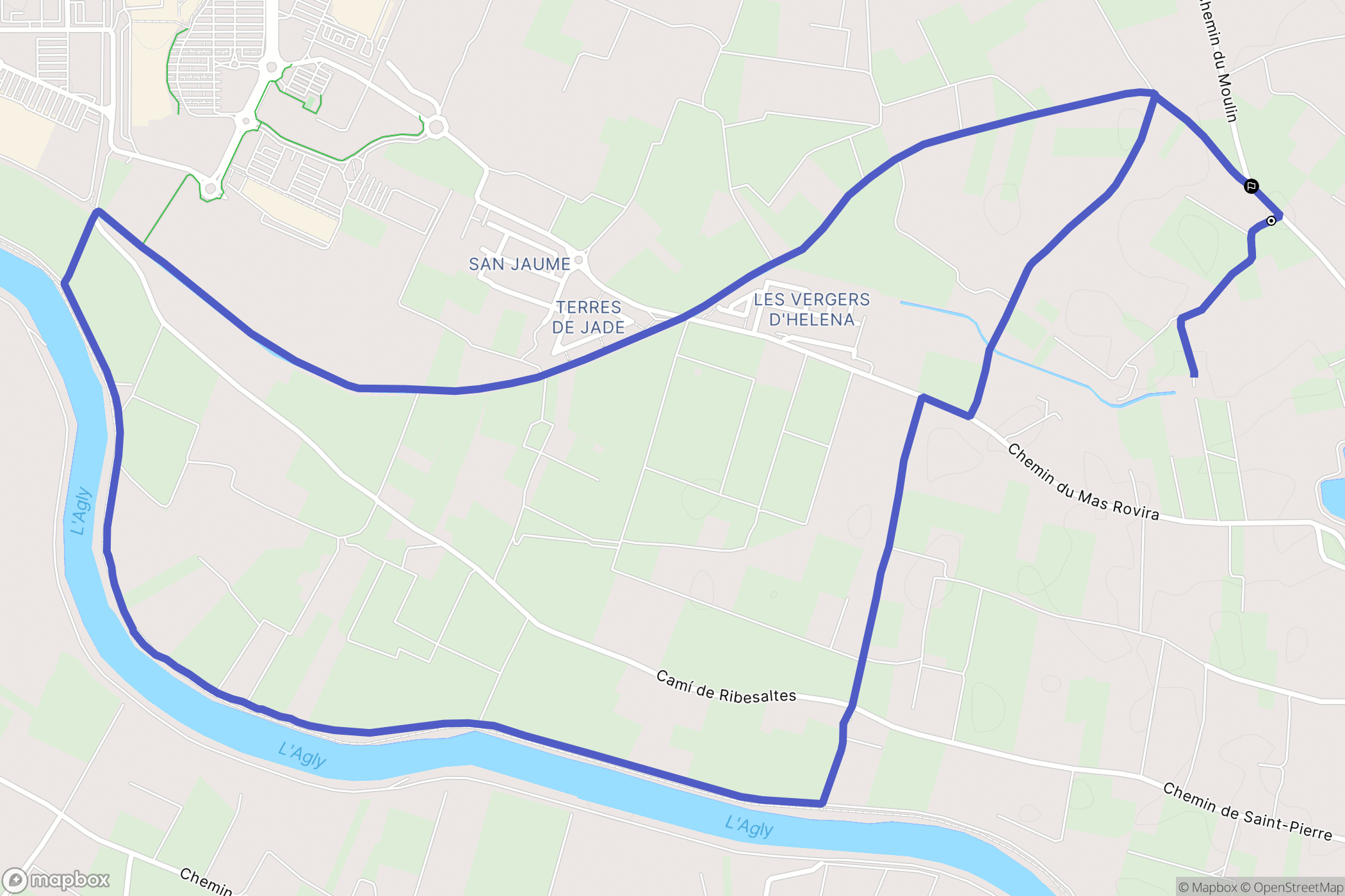 Claira : carte du parcours de randonnée - France