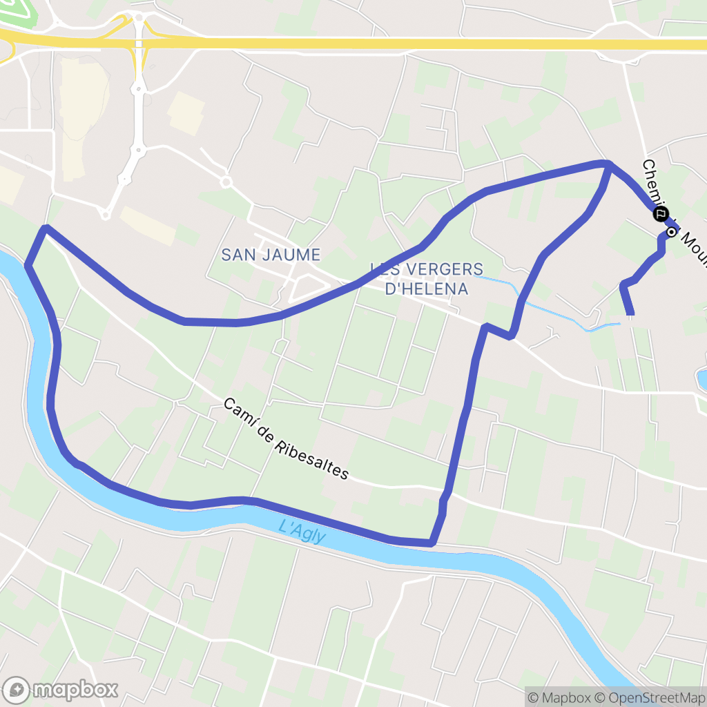 Claira : carte du parcours de randonnée - France