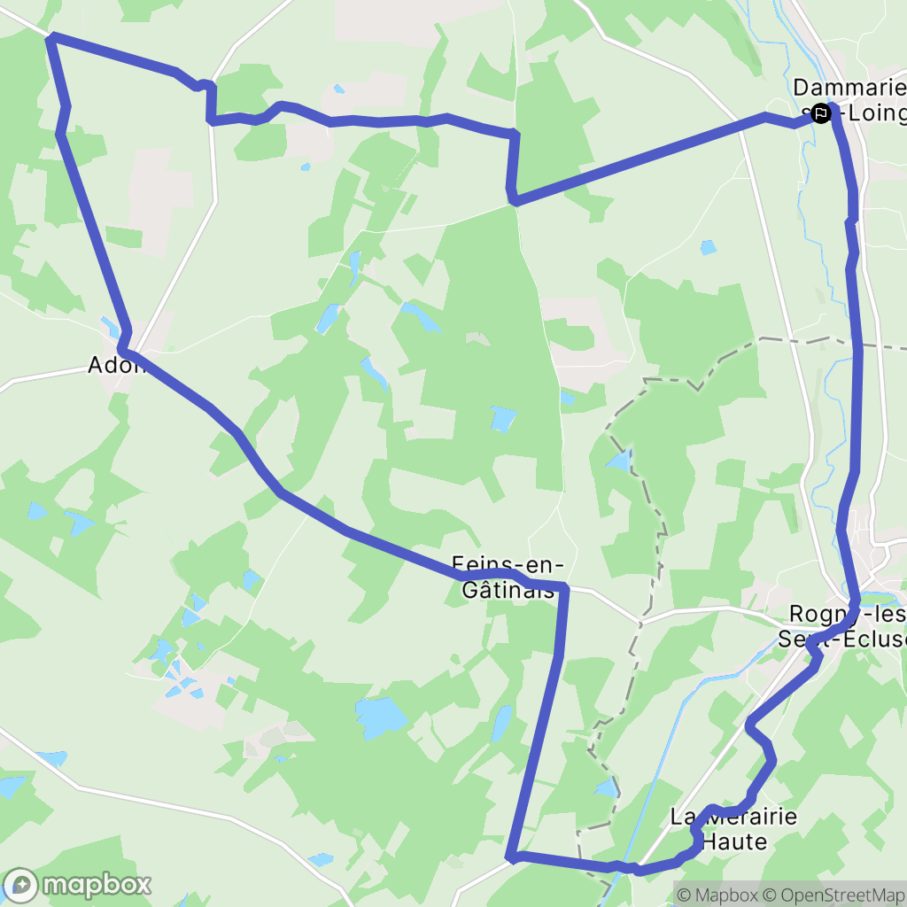 Dammarie-sur-Loing : carte du parcours de randonnée - France