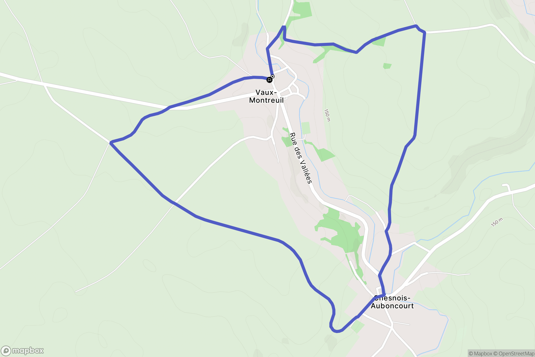 Vaux-Montreuil : carte du parcours de randonnée - France