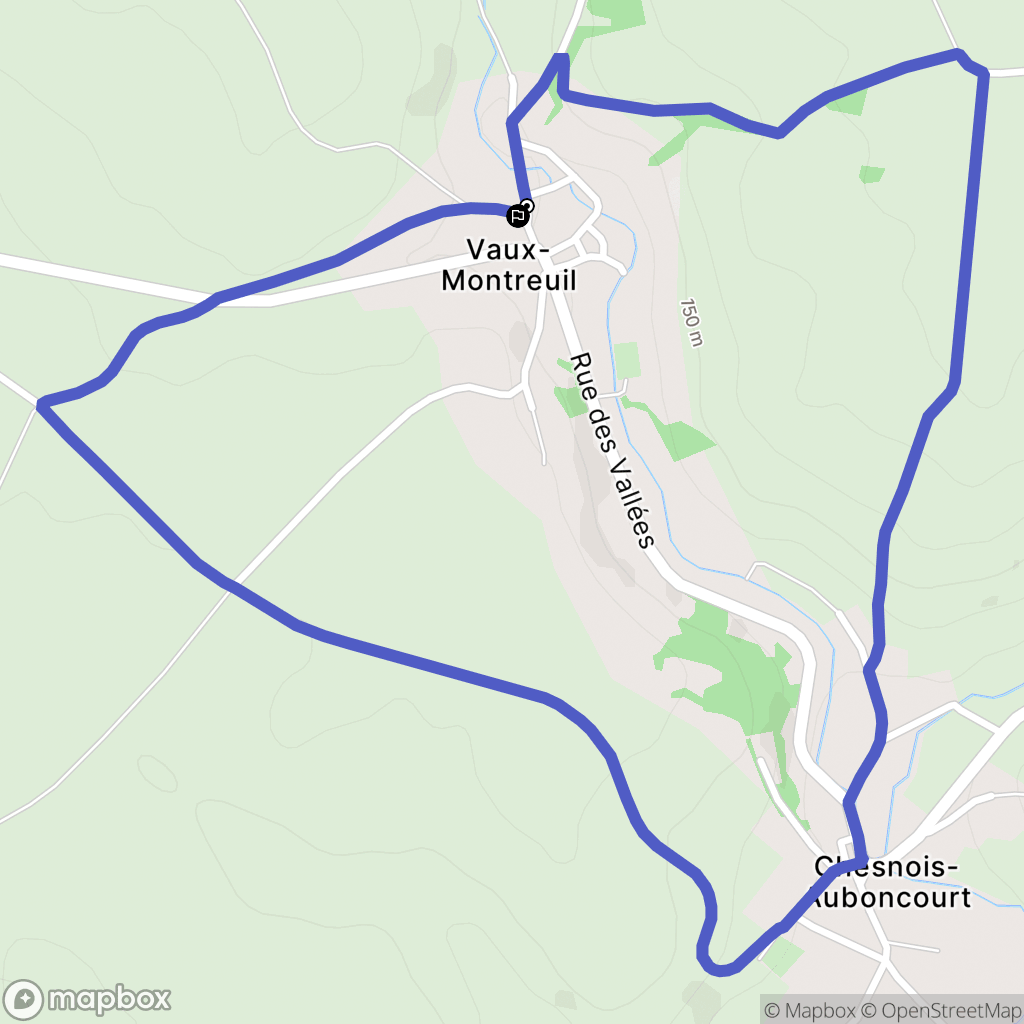 Vaux-Montreuil : carte du parcours de randonnée - France