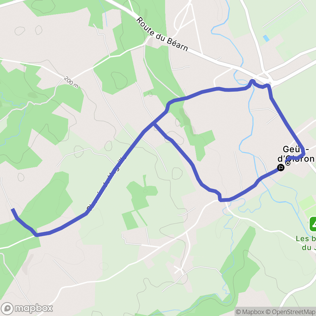 Geüs-d'Oloron : carte du parcours de randonnée - France