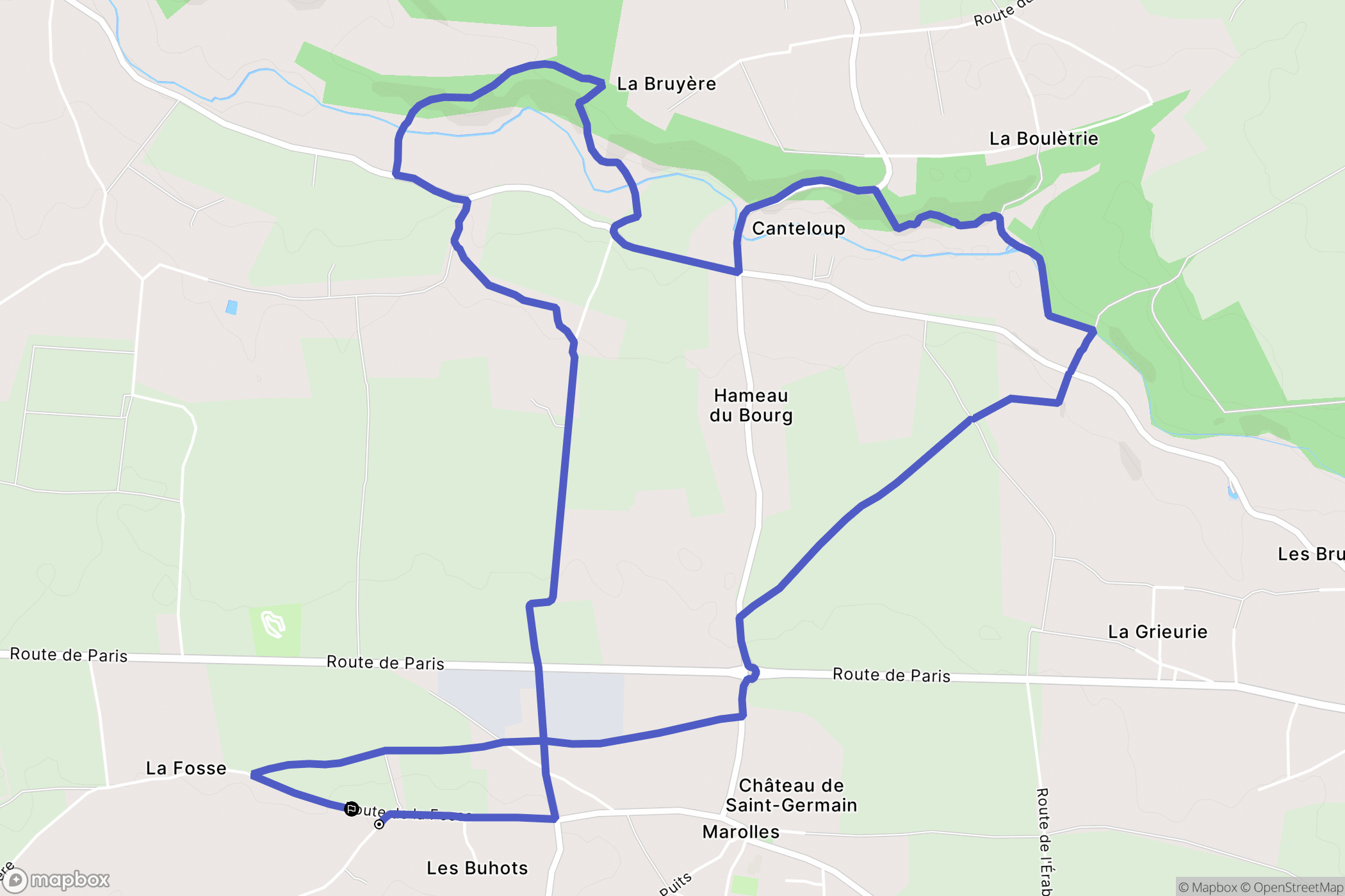 Marolles : carte du parcours de randonnée - France