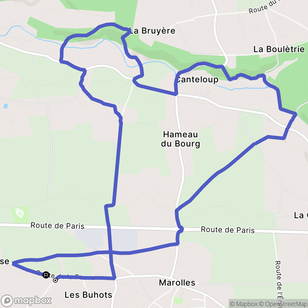 Marolles : carte du parcours de randonnée - France