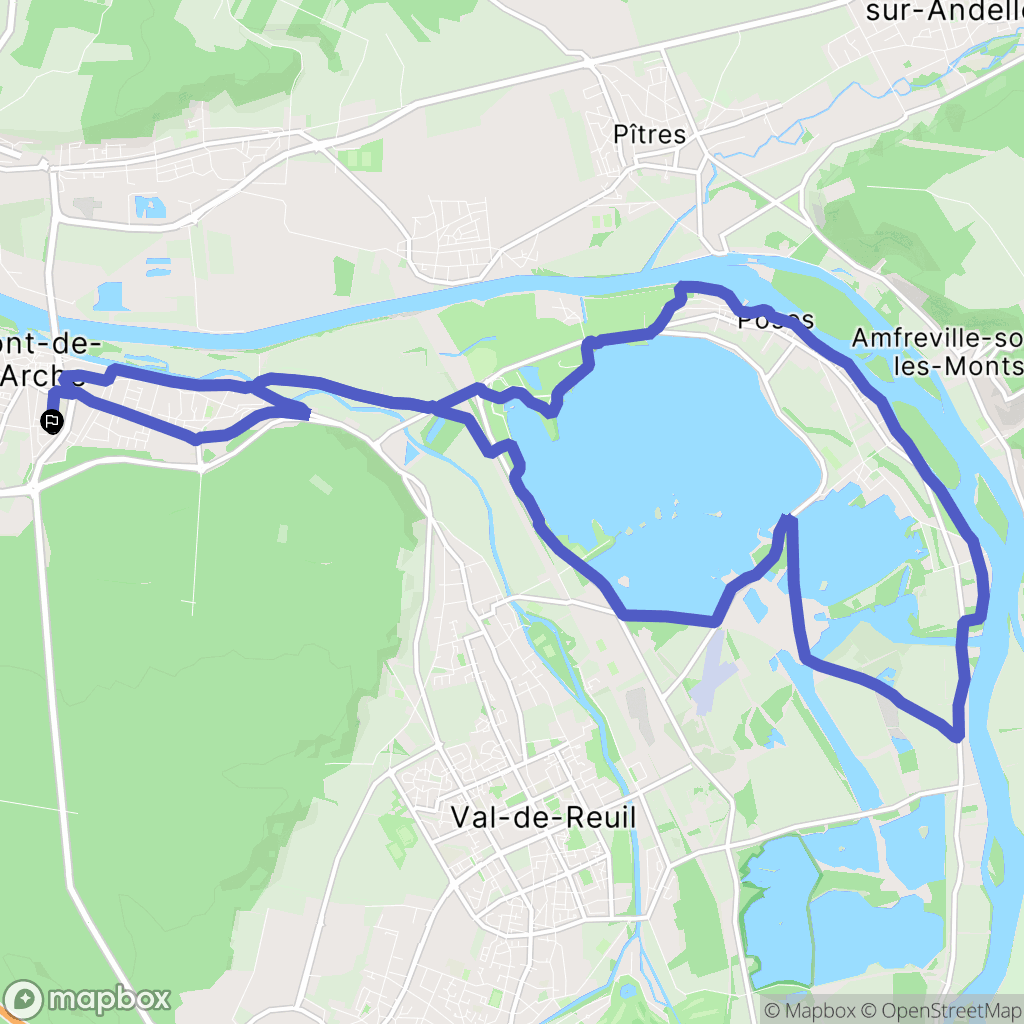 Pont-de-l'Arche : carte du parcours de randonnée - France