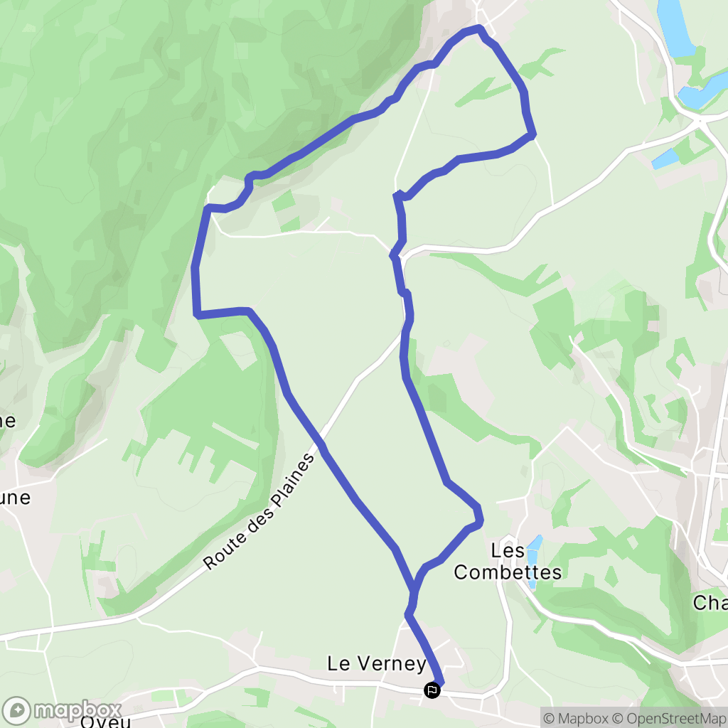 Oyeu : carte du parcours de randonnée - France