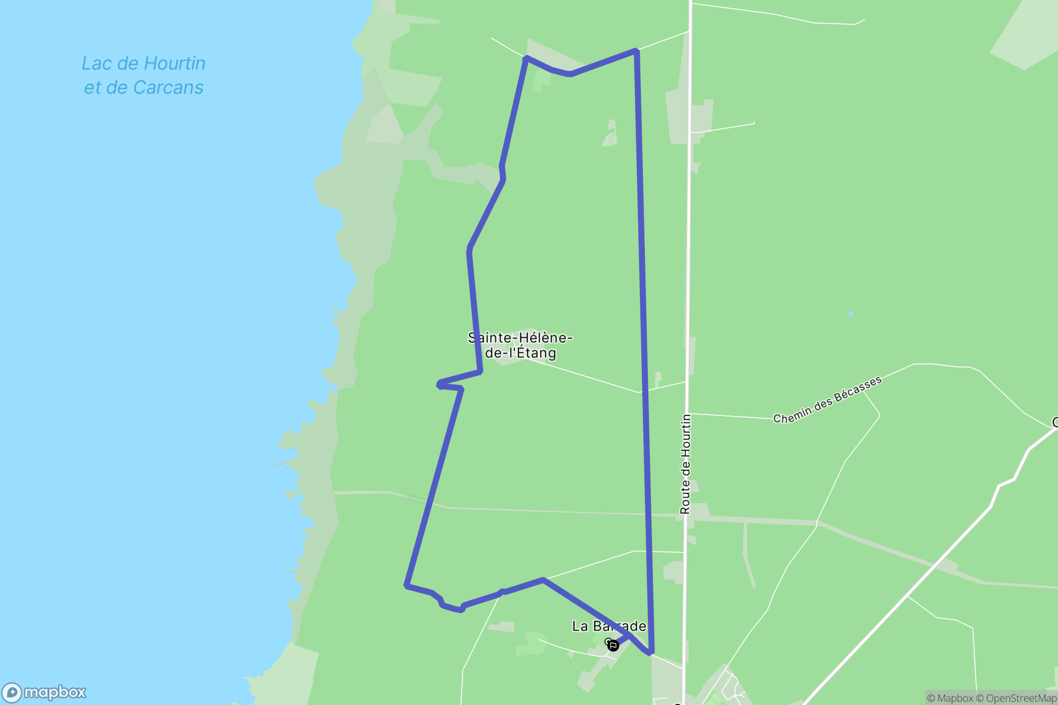 Carcans : carte du parcours de randonnée - France