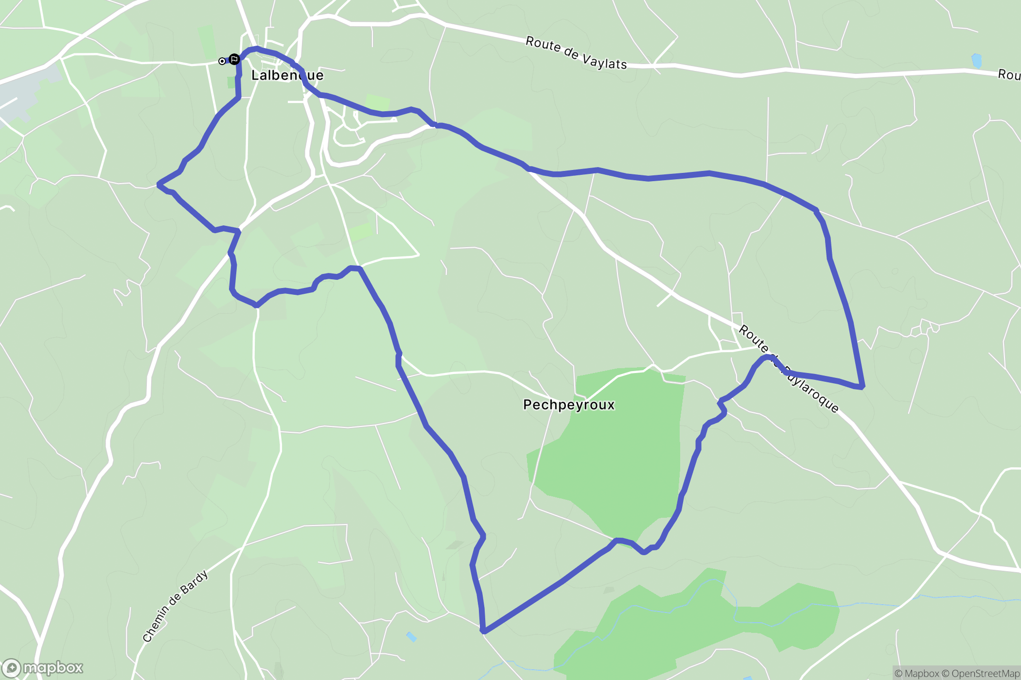 Lalbenque : carte du parcours de randonnée - France