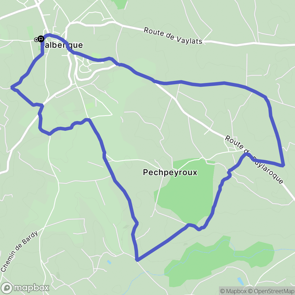 Lalbenque : carte du parcours de randonnée - France