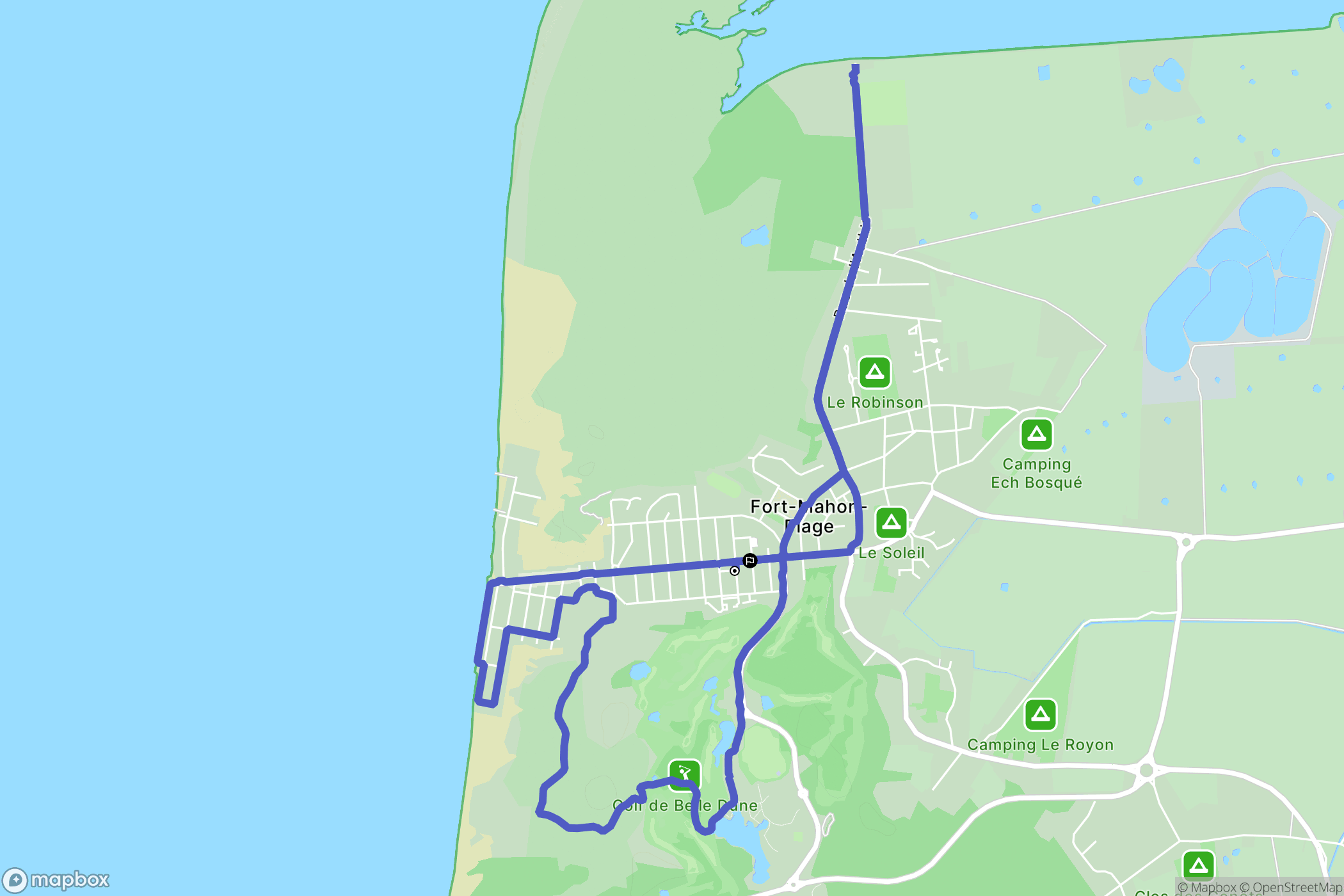 Fort-Mahon-Plage : carte du parcours de randonnée - France