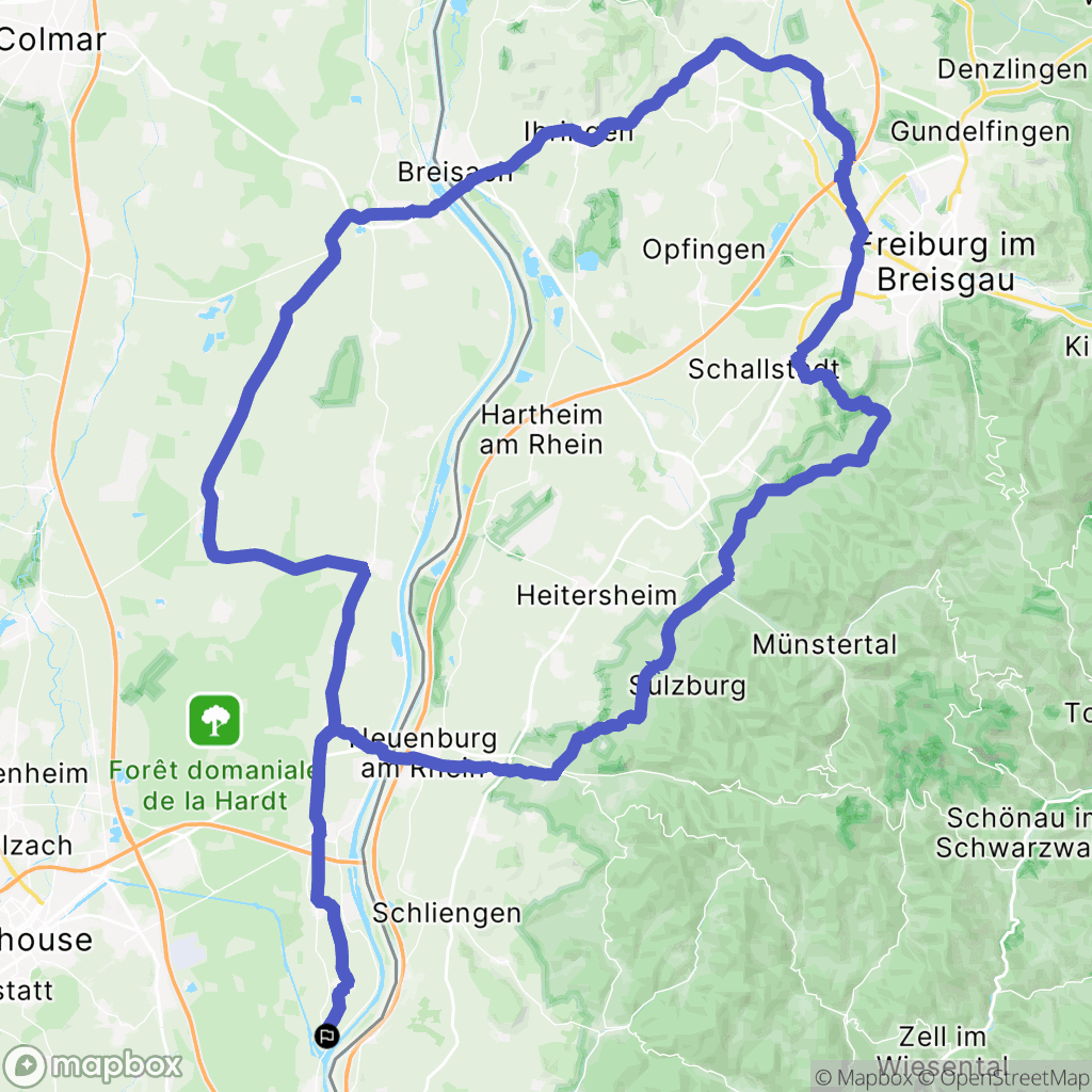 Niffer : carte du parcours de randonnée - France