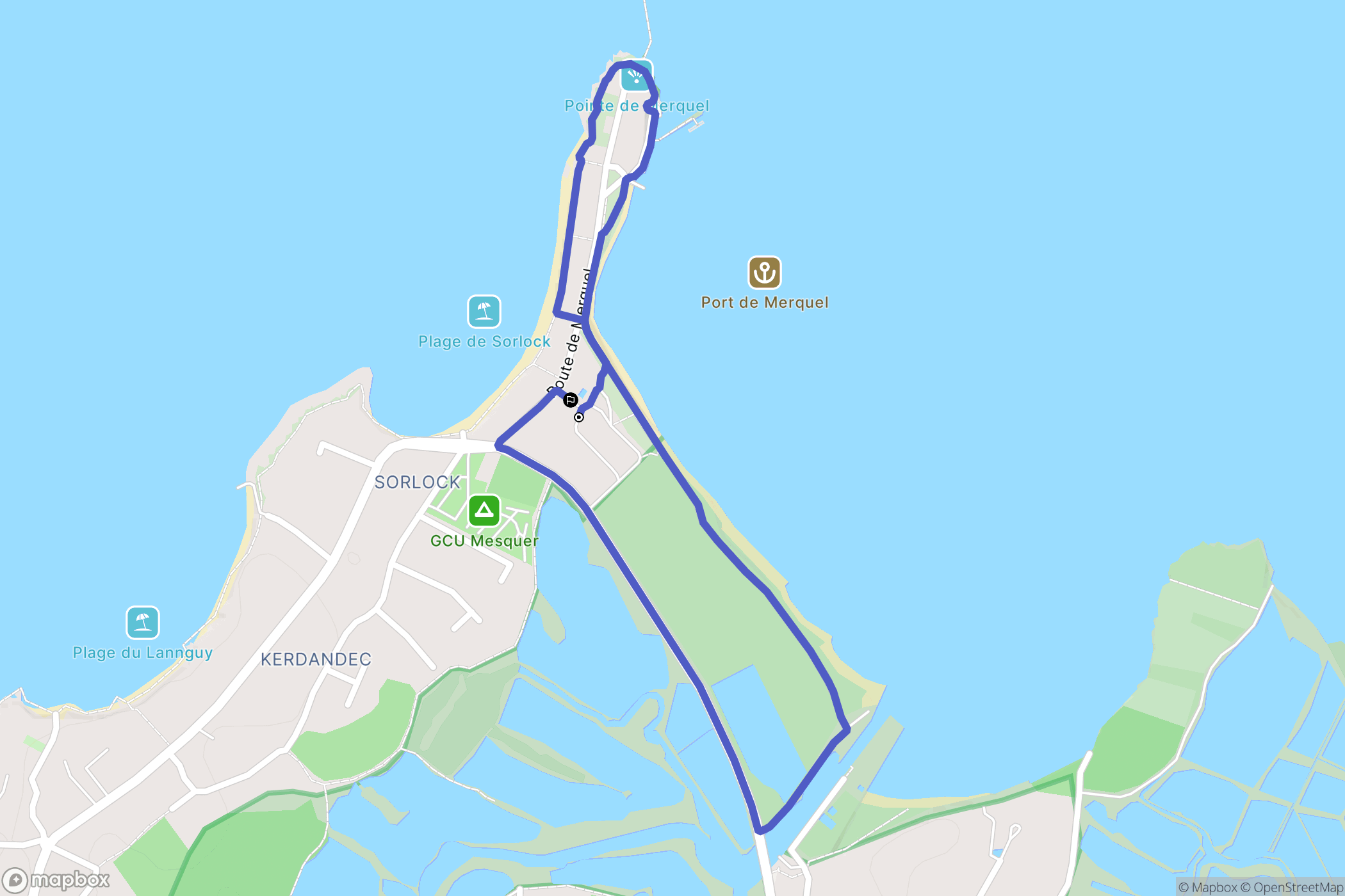 Mesquer : carte du parcours de randonnée - France