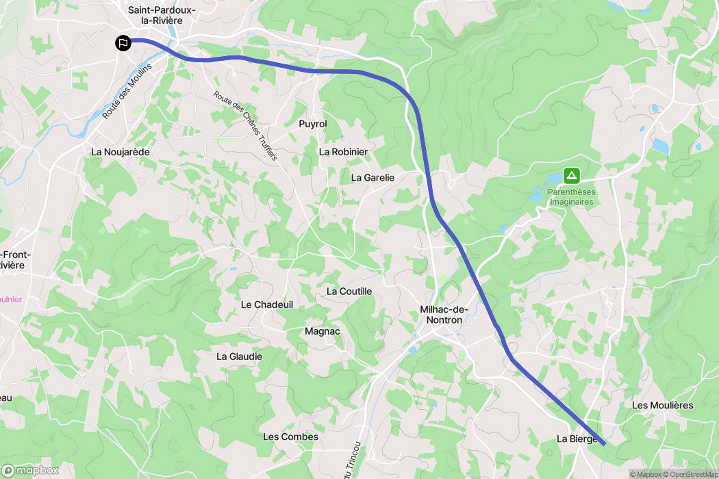 Saint-Pardoux-la-Rivière : carte du parcours de randonnée - France