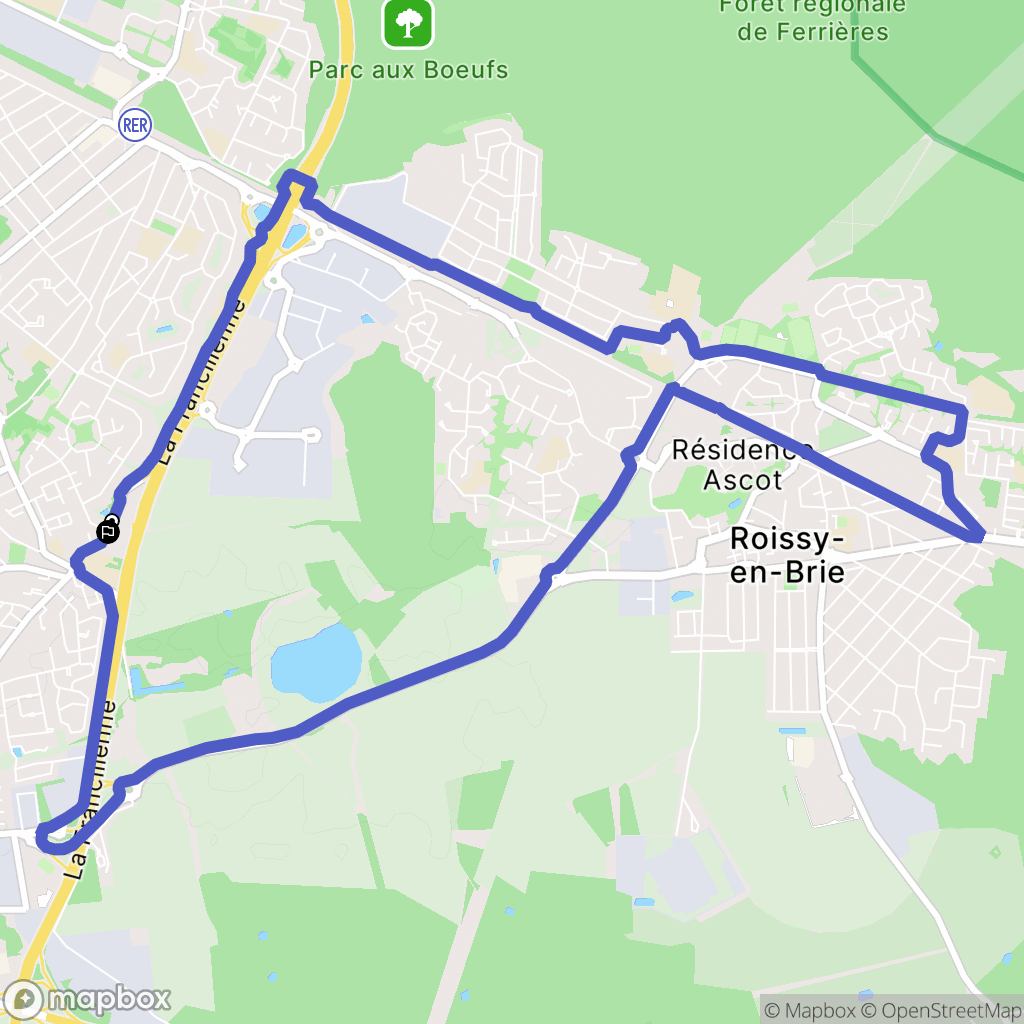 Pontault-Combault : carte du parcours de randonnée - France