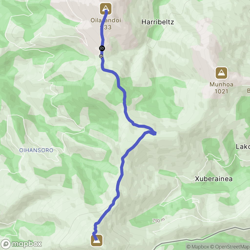 Saint-Étienne-de-Baïgorry : carte du parcours de randonnée - France