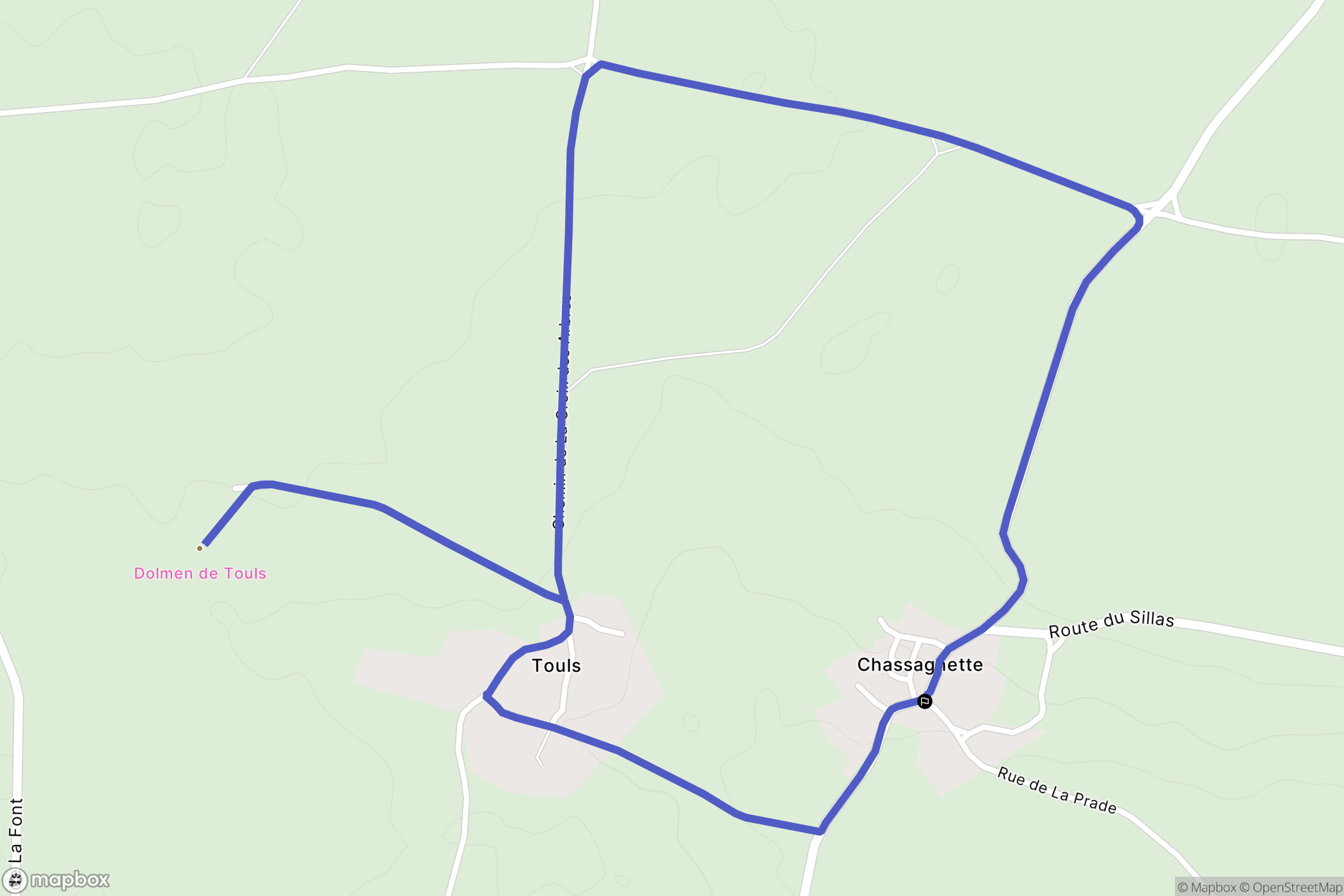 Coltines : carte du parcours de randonnée - France