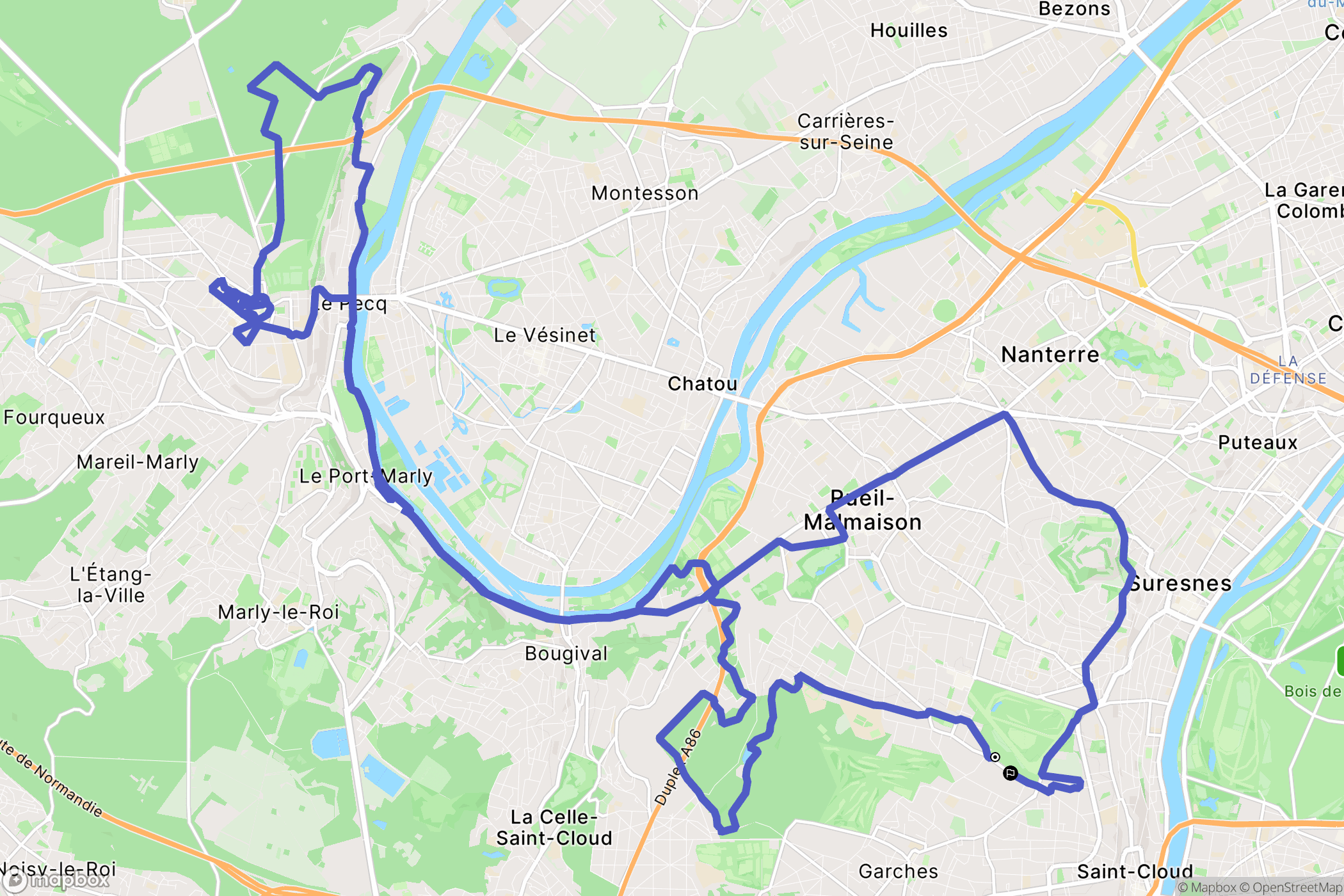 Saint-Cloud : carte du parcours de randonnée - France