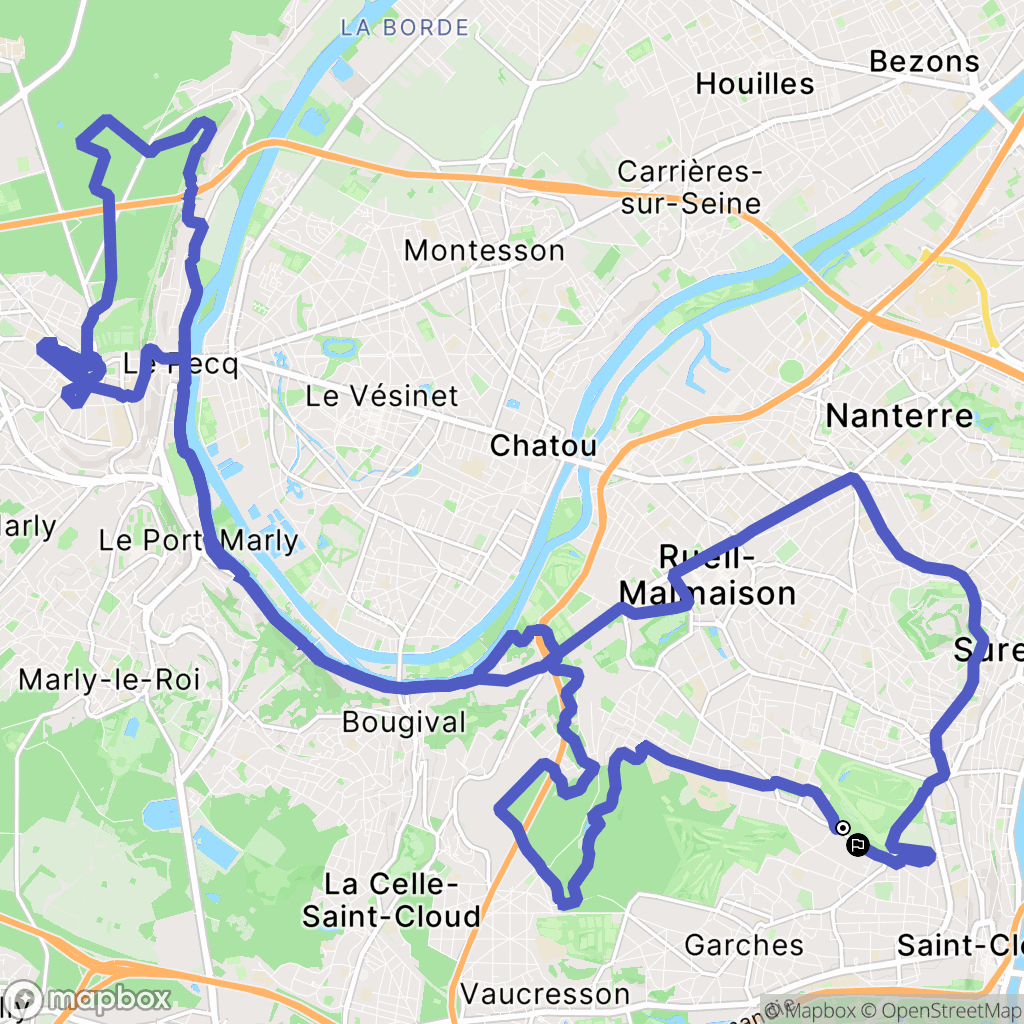 Saint-Cloud : carte du parcours de randonnée - France