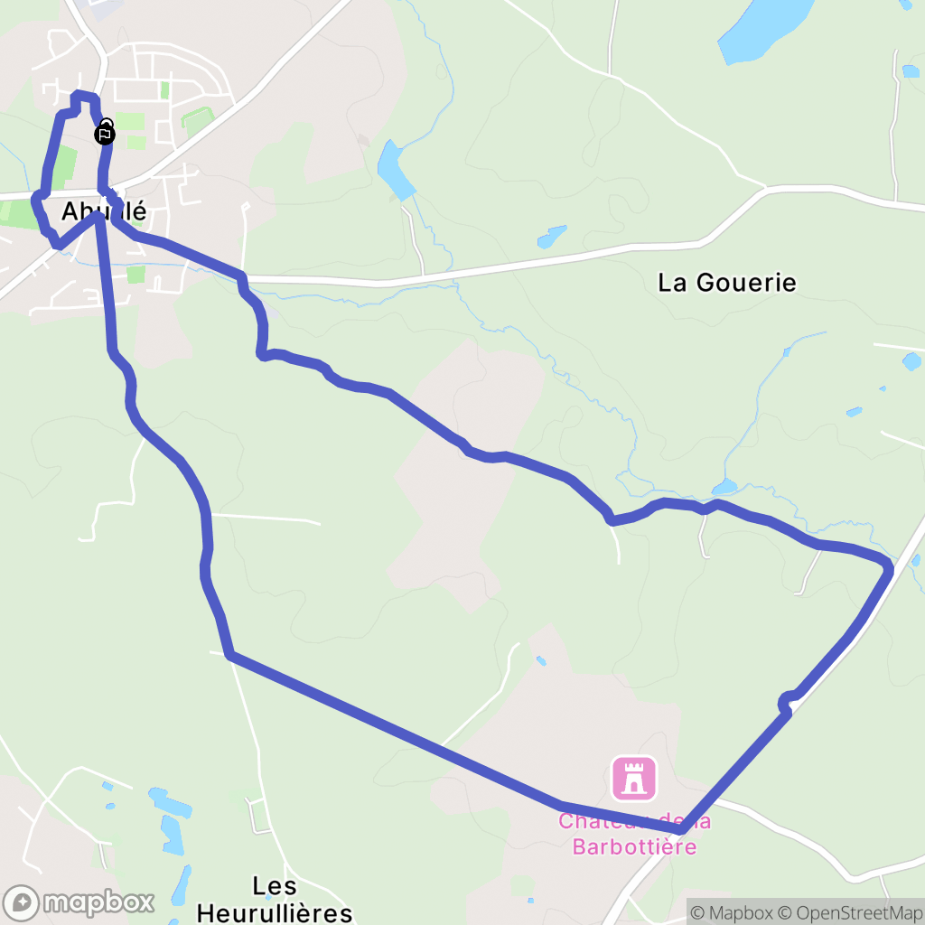 Ahuillé : carte du parcours de randonnée - France