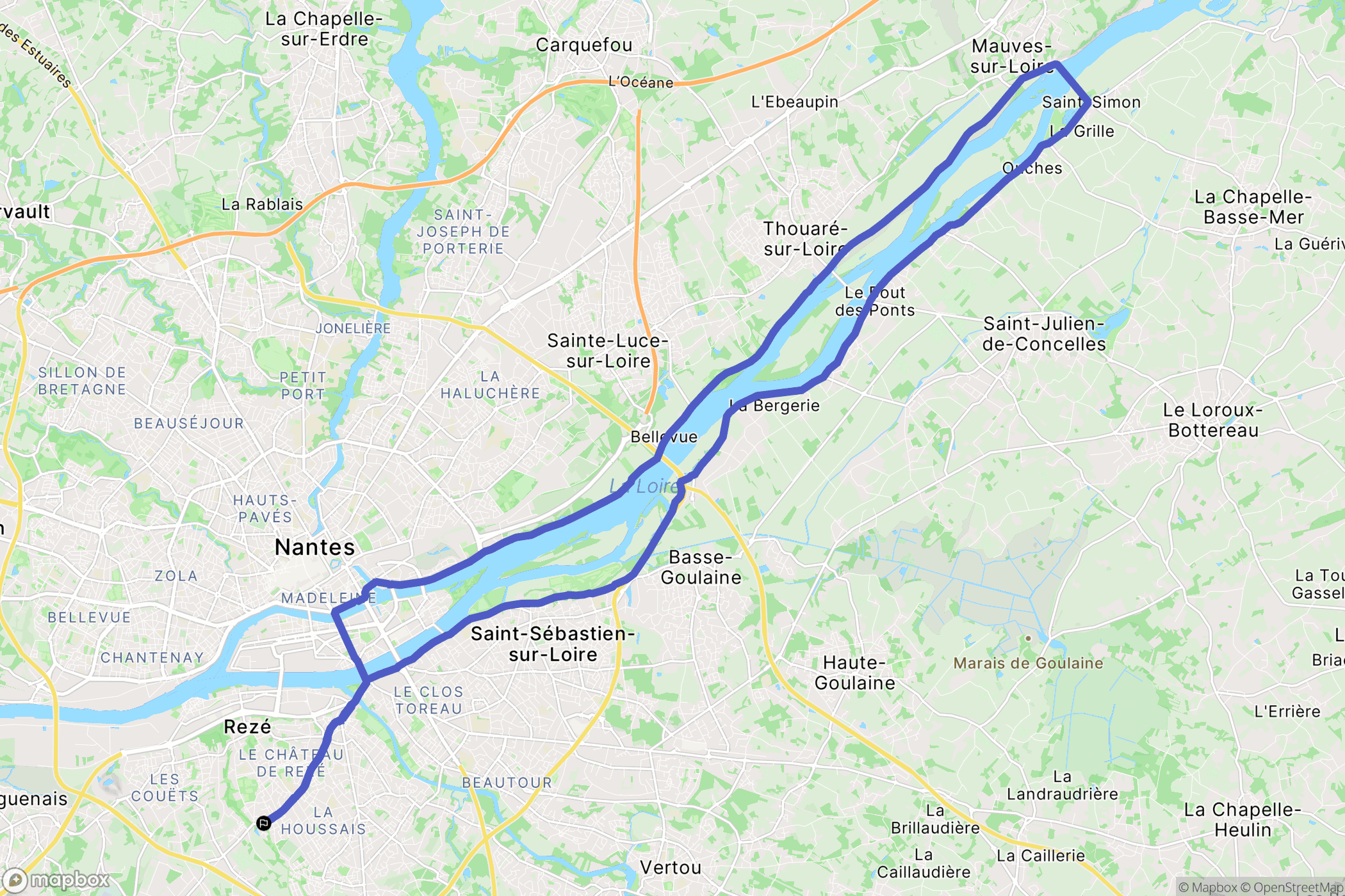 Rezé : carte du parcours de randonnée - France