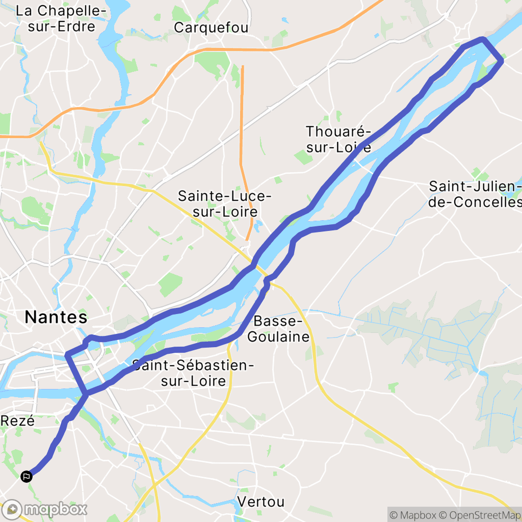 Rezé : carte du parcours de randonnée - France
