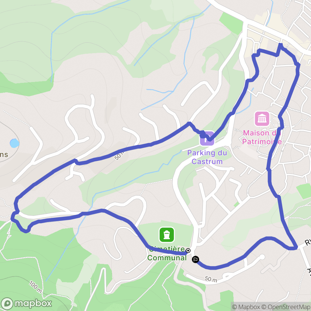 Roquebrune-sur-Argens : carte du parcours de randonnée - France