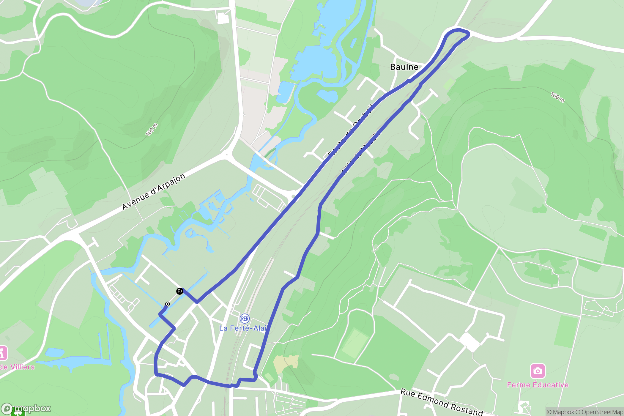 La Ferté-Alais : carte du parcours de randonnée - France