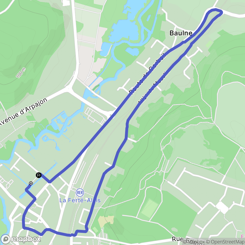 La Ferté-Alais : carte du parcours de randonnée - France