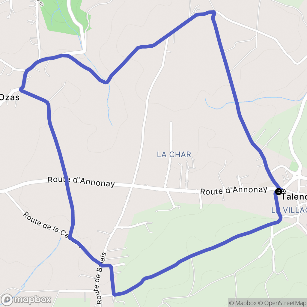Talencieux : carte du parcours de randonnée - France