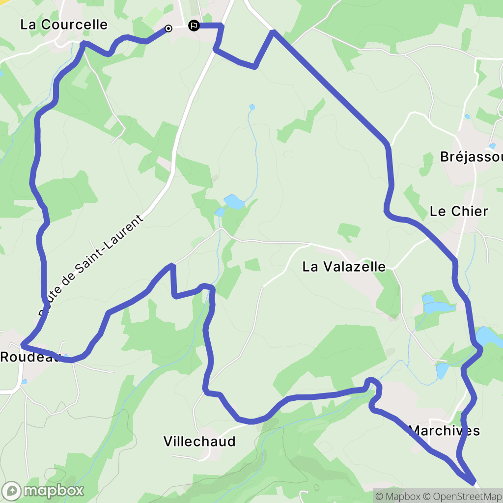 Ajain : carte du parcours de randonnée - France