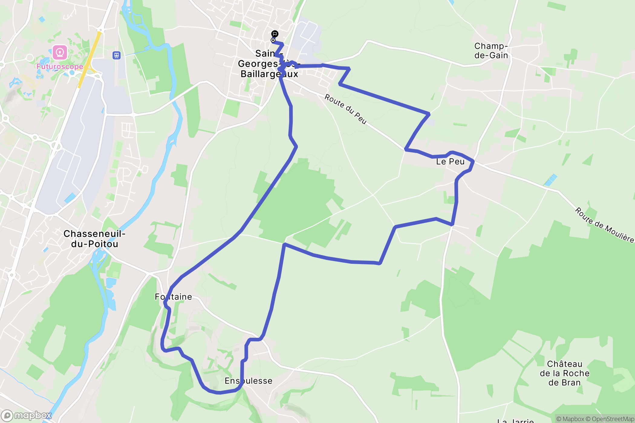 Saint-Georges-lès-Baillargeaux : carte du parcours de randonnée - France