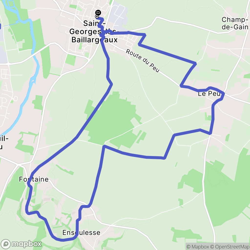 Saint-Georges-lès-Baillargeaux : carte du parcours de randonnée - France