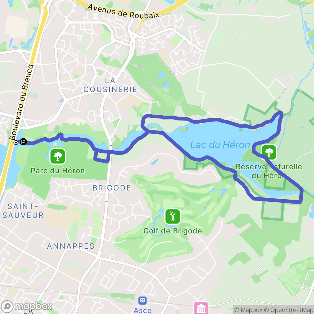 Villeneuve-d'Ascq : carte du parcours de randonnée - France