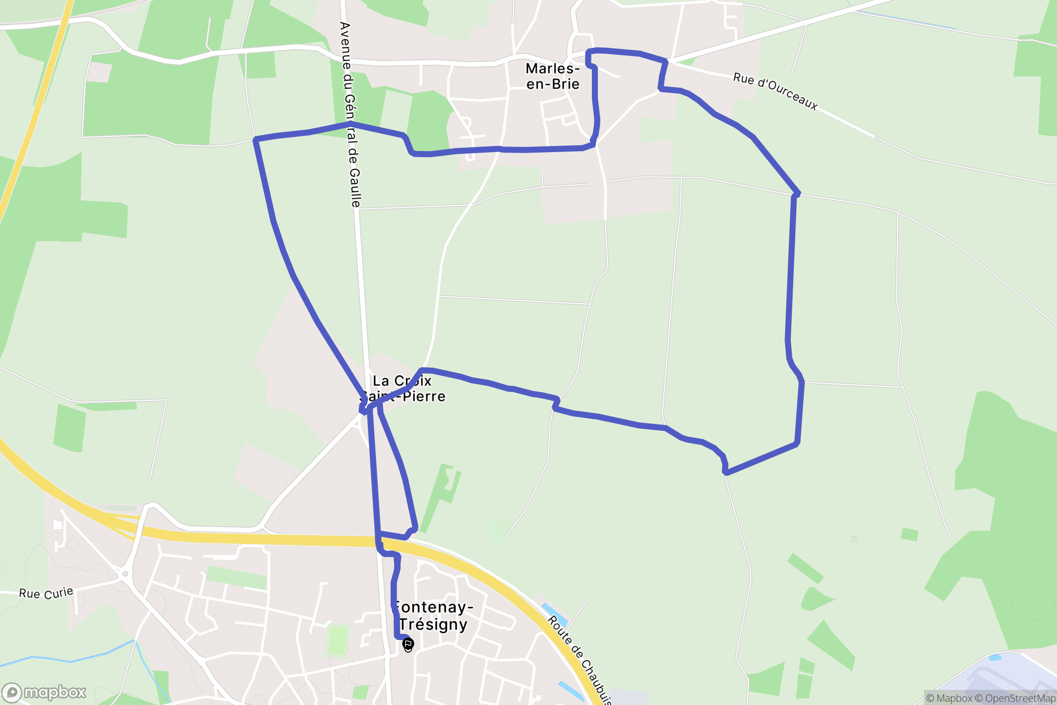 Fontenay-Trésigny : carte du parcours de randonnée - France