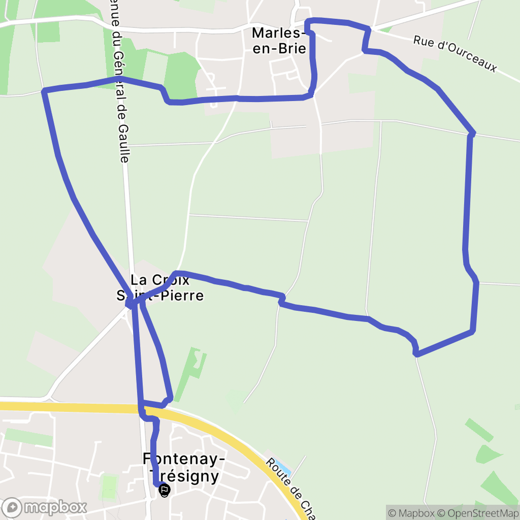 Fontenay-Trésigny : carte du parcours de randonnée - France