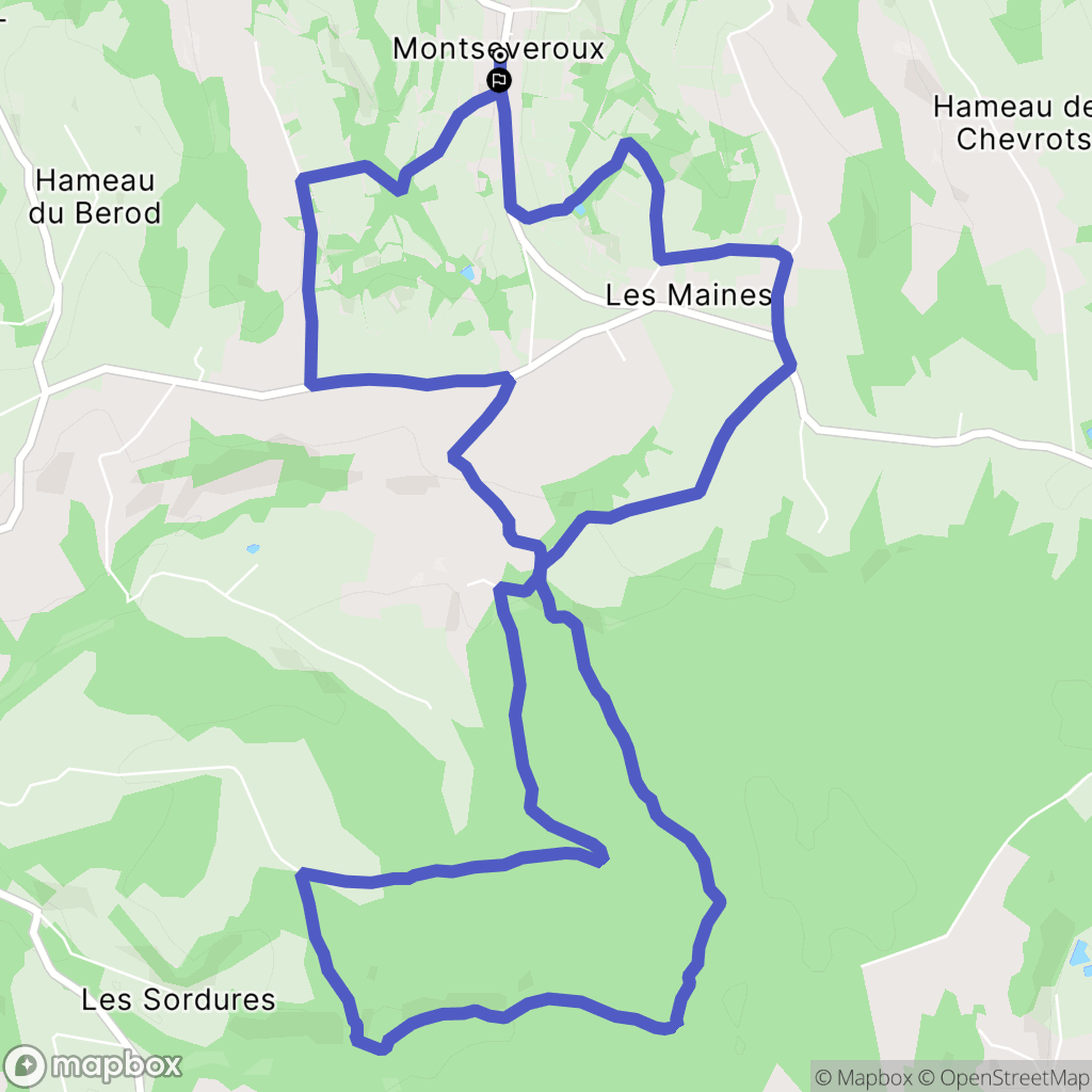 Montseveroux : carte du parcours de randonnée - France