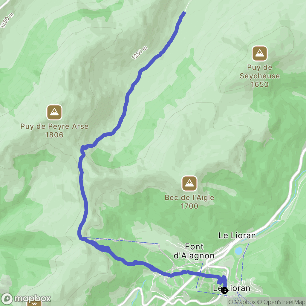 Laveissière : carte du parcours de randonnée - France