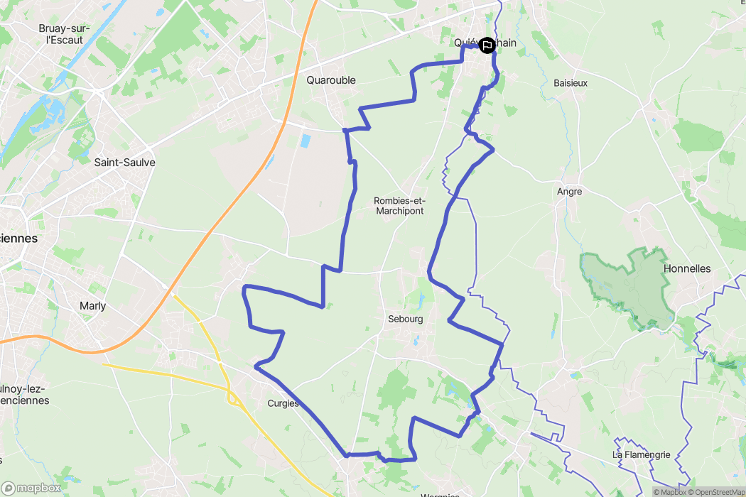 Quiévrechain : carte du parcours de randonnée - France