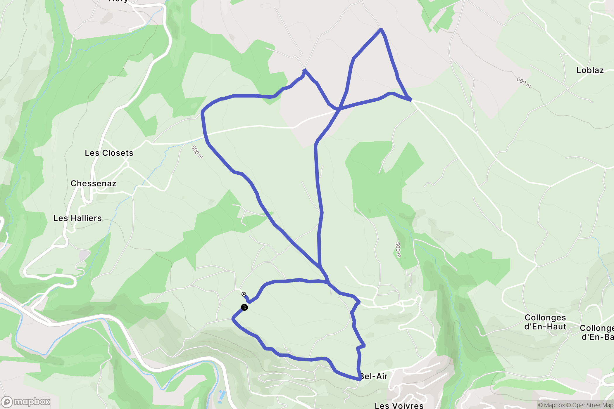 Frangy : carte du parcours de randonnée - France