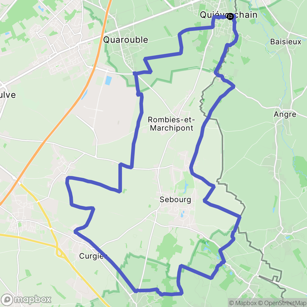 Quiévrechain : carte du parcours de randonnée - France
