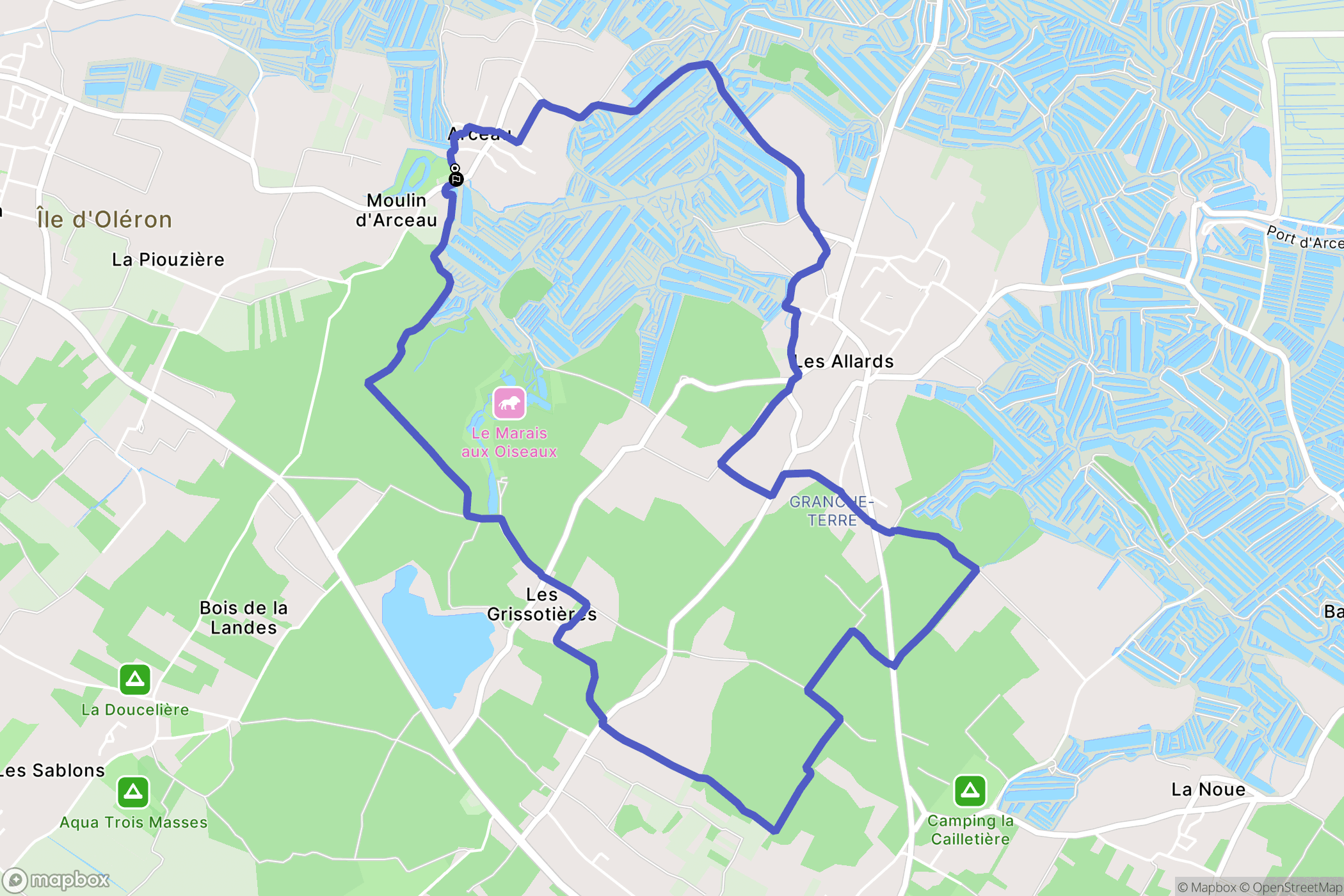Saint-Pierre-d'Oléron : carte du parcours de randonnée - France