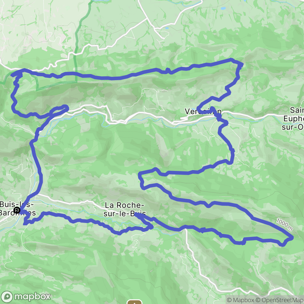 Buis-les-Baronnies : carte du parcours de randonnée - France