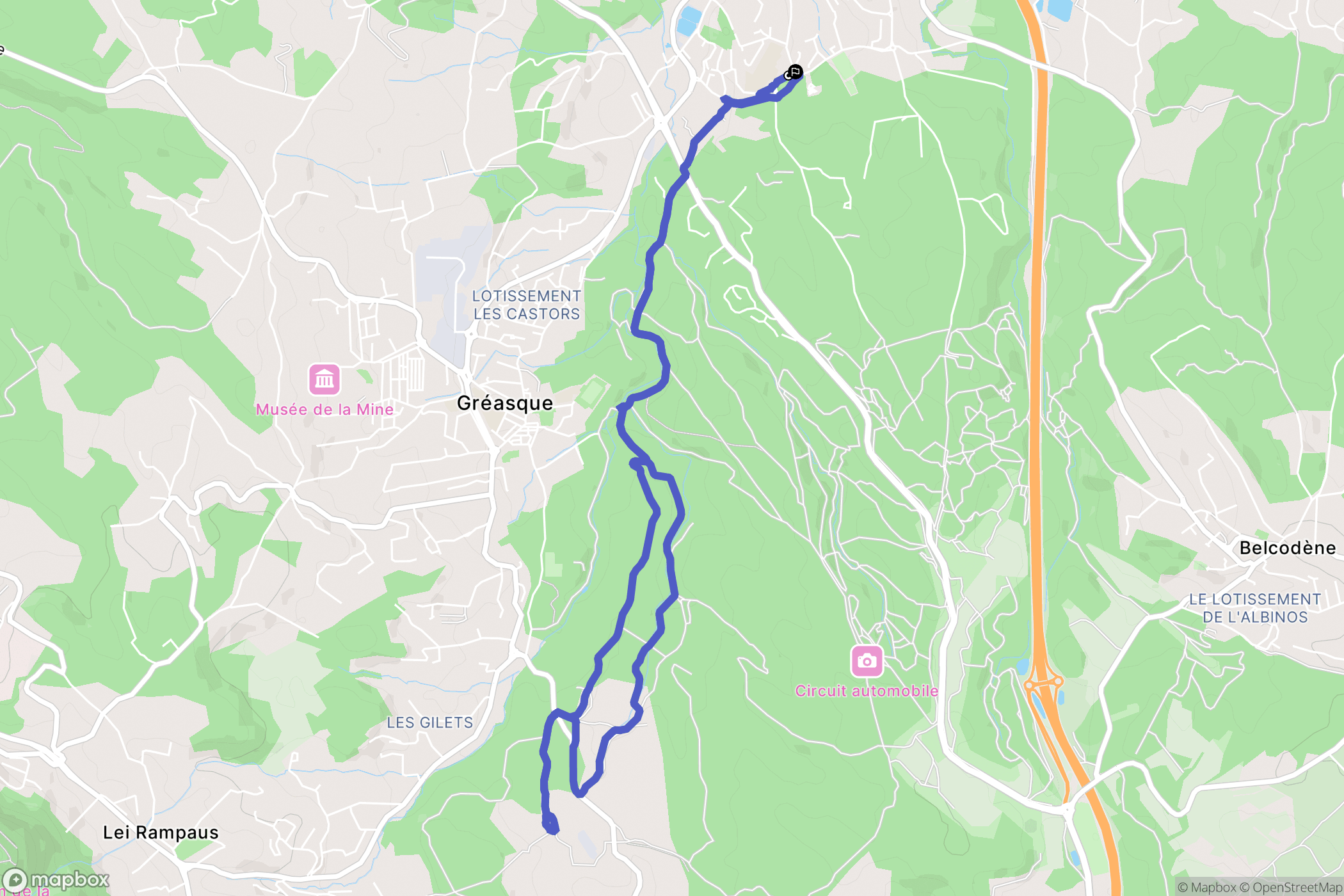 Fuveau : carte du parcours de randonnée - France