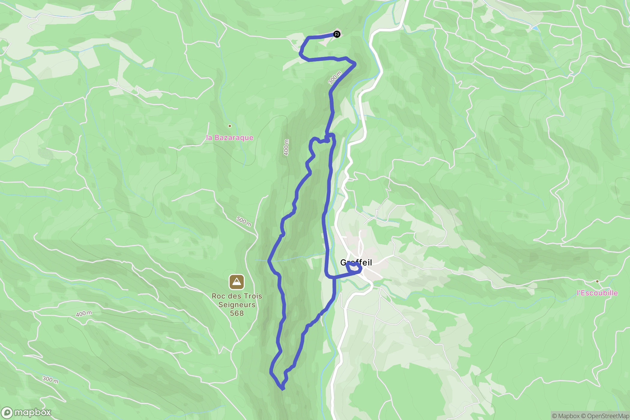 Ladern-sur-Lauquet : carte du parcours de randonnée - France