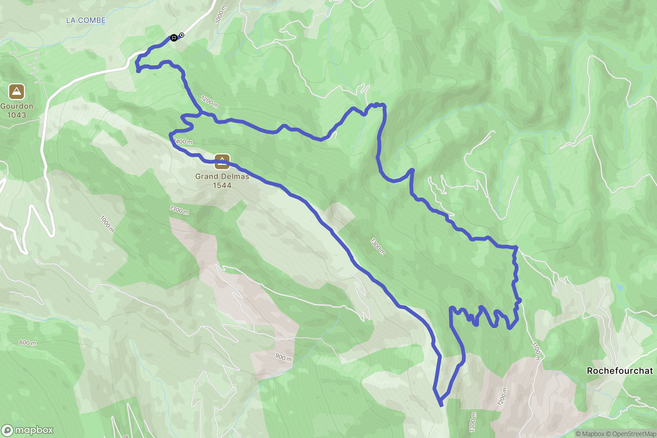 La Chaudière : carte du parcours de randonnée - France