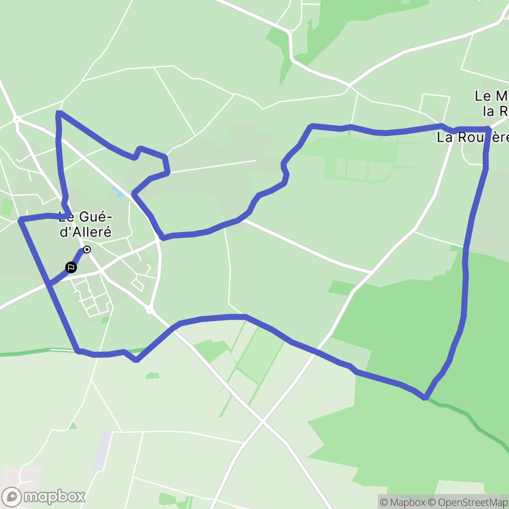 Le Gué-d'Alleré : carte du parcours de randonnée - France