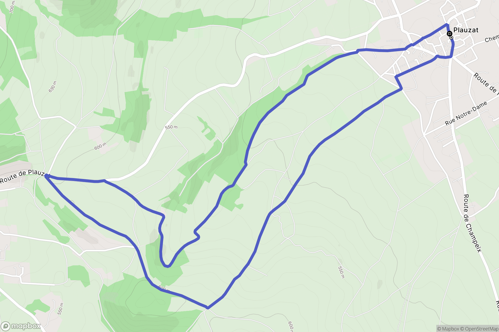 Plauzat : carte du parcours de randonnée - France