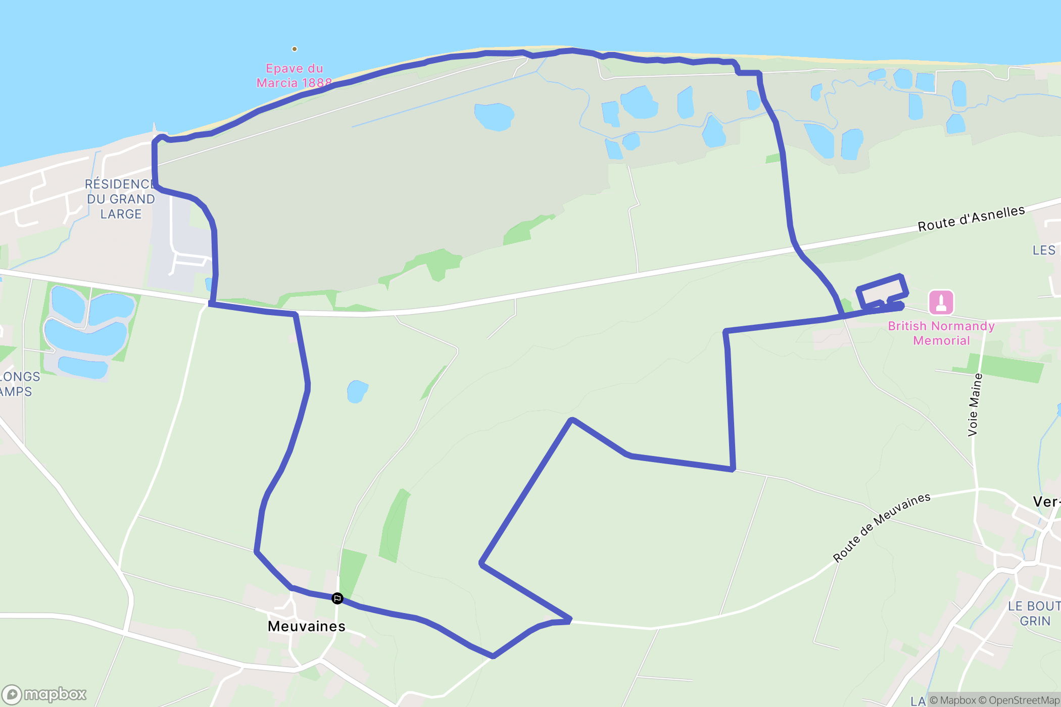 Meuvaines : carte du parcours de randonnée - France