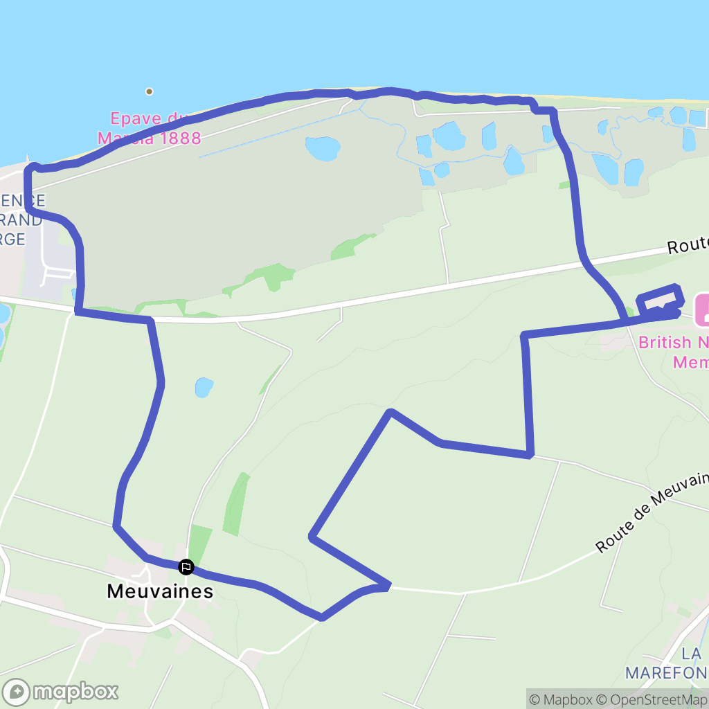 Meuvaines : carte du parcours de randonnée - France