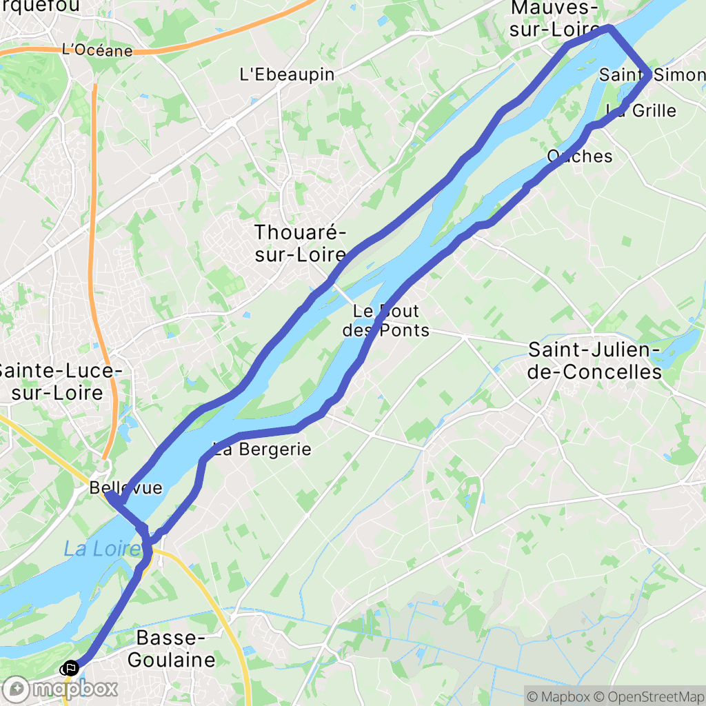 Saint-Sébastien-sur-Loire : carte du parcours de randonnée - France